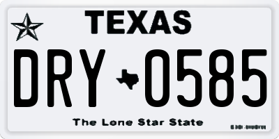 TX license plate DRY0585