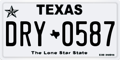TX license plate DRY0587