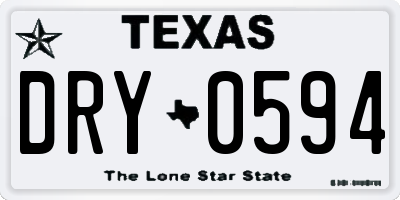 TX license plate DRY0594