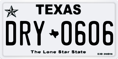 TX license plate DRY0606