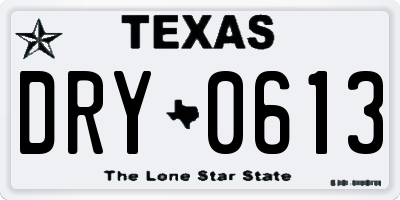 TX license plate DRY0613