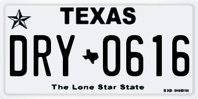 TX license plate DRY0616