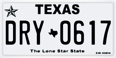 TX license plate DRY0617