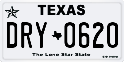 TX license plate DRY0620