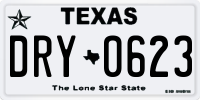 TX license plate DRY0623