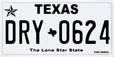 TX license plate DRY0624