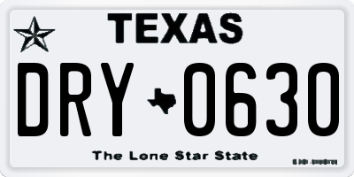 TX license plate DRY0630