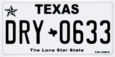 TX license plate DRY0633