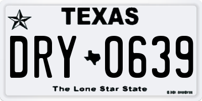 TX license plate DRY0639