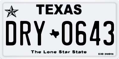 TX license plate DRY0643