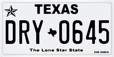 TX license plate DRY0645