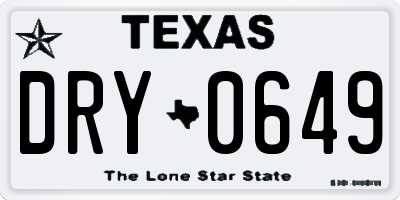 TX license plate DRY0649