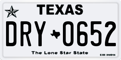 TX license plate DRY0652