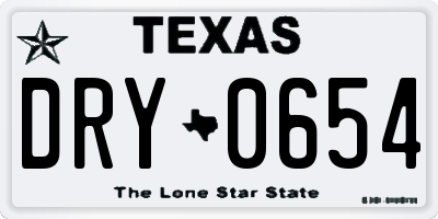 TX license plate DRY0654