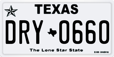 TX license plate DRY0660