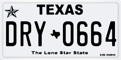 TX license plate DRY0664