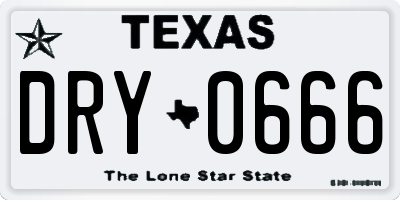 TX license plate DRY0666