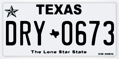 TX license plate DRY0673