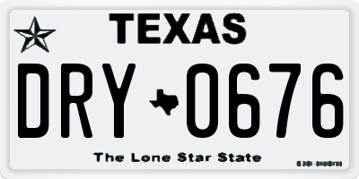 TX license plate DRY0676