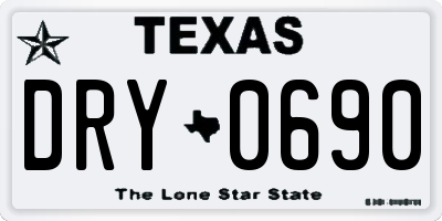 TX license plate DRY0690