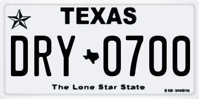 TX license plate DRY0700