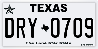 TX license plate DRY0709