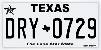 TX license plate DRY0729