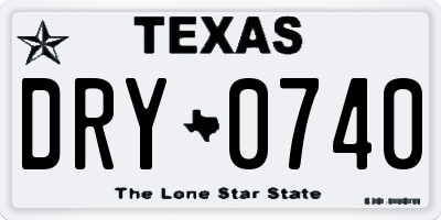 TX license plate DRY0740