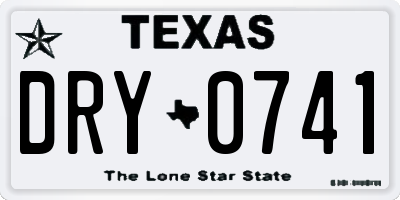 TX license plate DRY0741