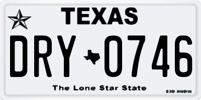 TX license plate DRY0746