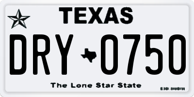 TX license plate DRY0750
