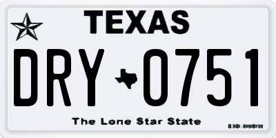 TX license plate DRY0751