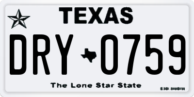 TX license plate DRY0759