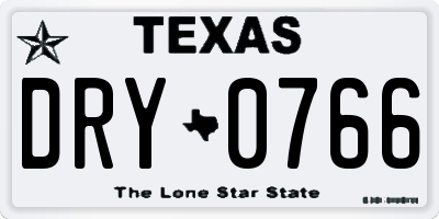 TX license plate DRY0766