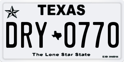 TX license plate DRY0770