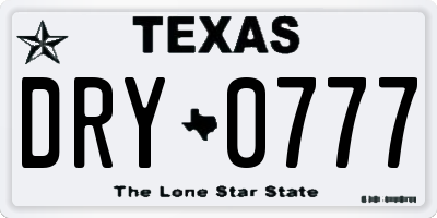 TX license plate DRY0777