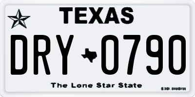 TX license plate DRY0790