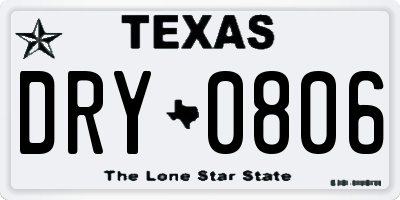 TX license plate DRY0806