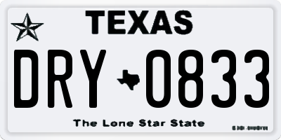 TX license plate DRY0833