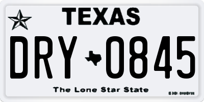 TX license plate DRY0845