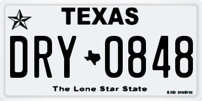 TX license plate DRY0848