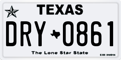 TX license plate DRY0861