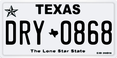 TX license plate DRY0868