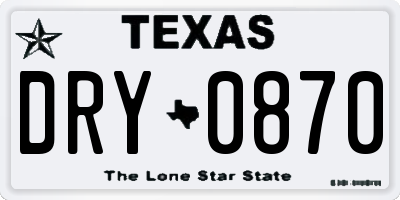 TX license plate DRY0870