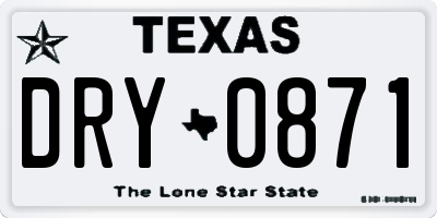 TX license plate DRY0871