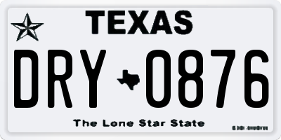 TX license plate DRY0876