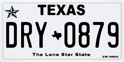 TX license plate DRY0879