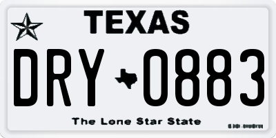 TX license plate DRY0883