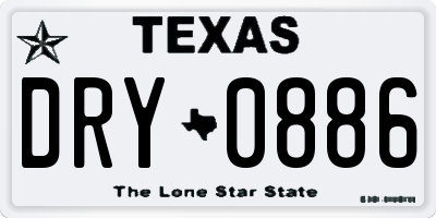 TX license plate DRY0886