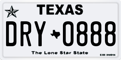 TX license plate DRY0888